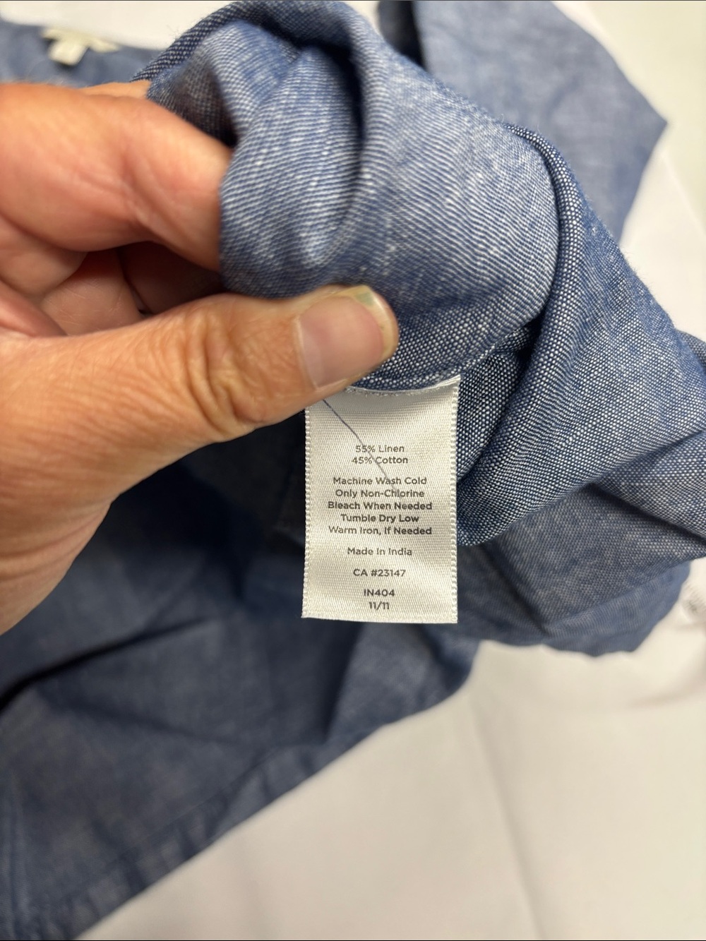 Talbots Blue Chambray Top - Picture 5 of 5
